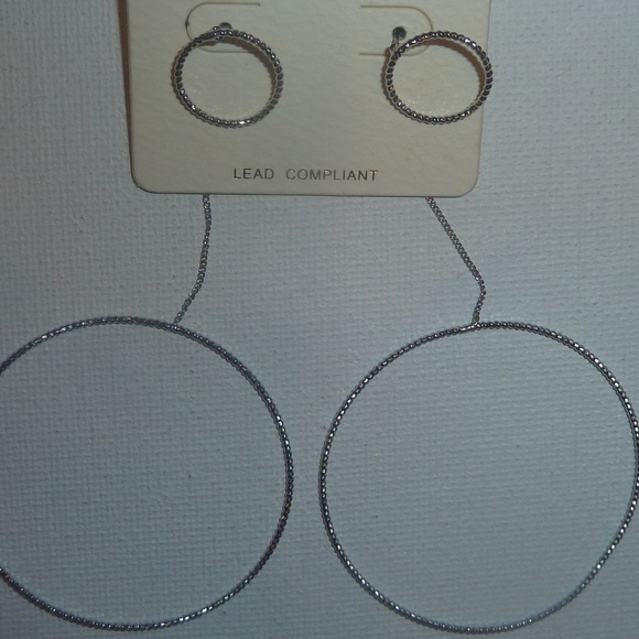 Andante Women Earrings Thin Round Hoop Big Hoop - Picture 2 of 4